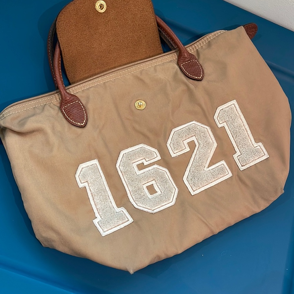 Longchamp small bag special limited edition beige with terry cloth numbers Y2K - Picture 6 of 12